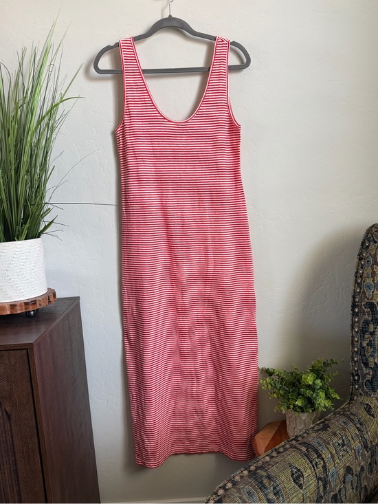 J. Crew Dresses & Skirts - J.Crew Red White Stripe Cotton Tank Midi Maxi Dress Cover Up Small